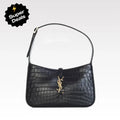 YSL Croc-Embossed The 5 to 7 Hobo Bag