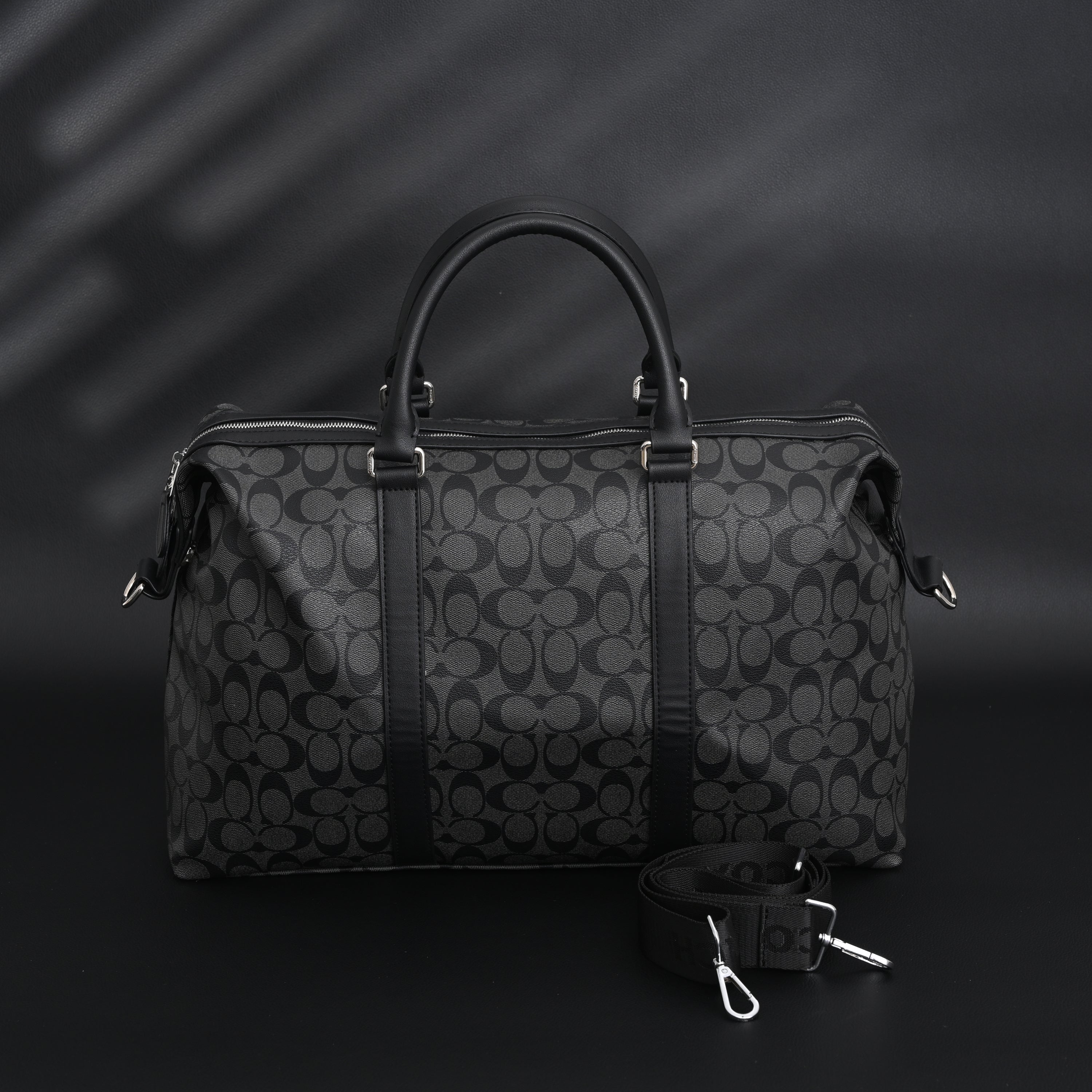 Coach Metropolitan Duffel Bag in Signature Black Canvas